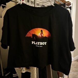 Playboy western crop tee